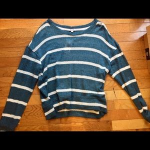 FREE PEOPLE (SPLENDID) BLUE & WHITE SWEATER NWT